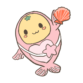 あっぱ貝をもっているたいみー