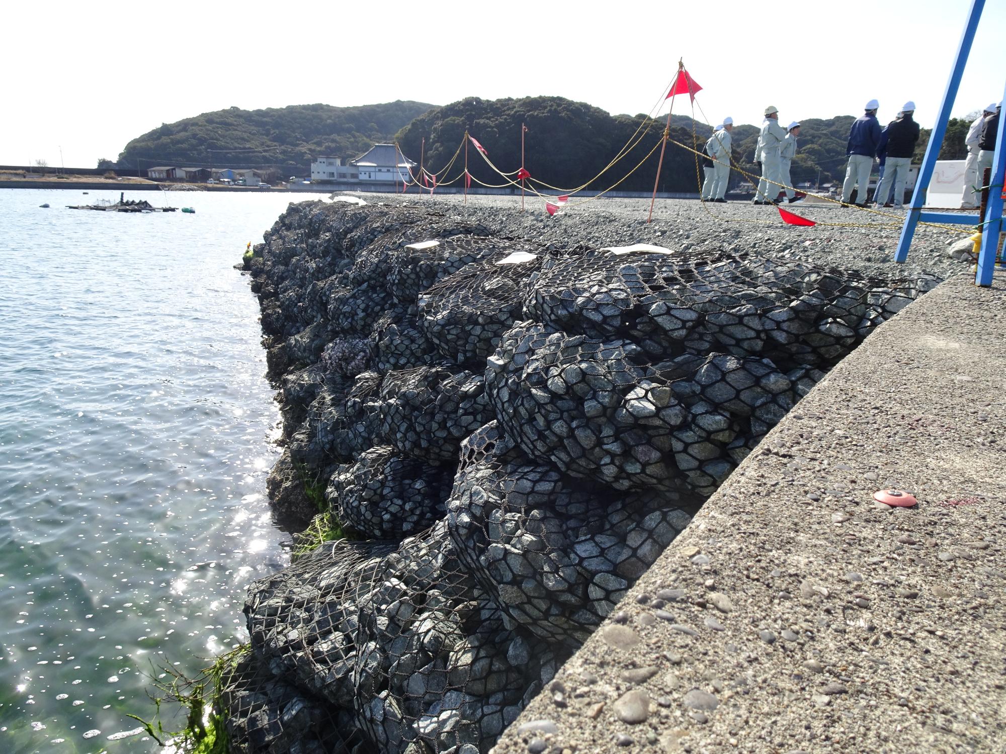 令和8年３月5日相賀浦地区海岸高潮対策事業現場