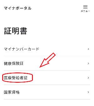 マイナポータル画面2